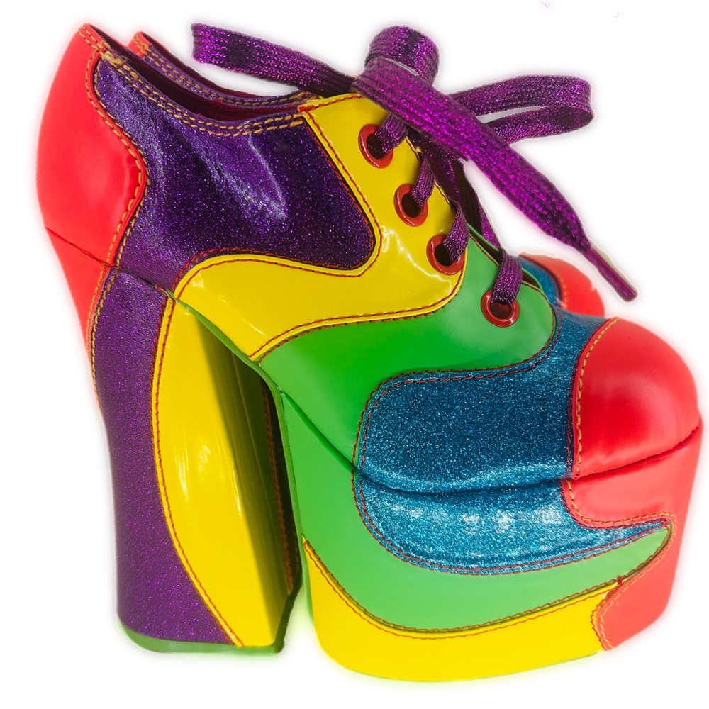 Dollskill, Willy Wonka, Colorful Platform Women's Shoes, 9